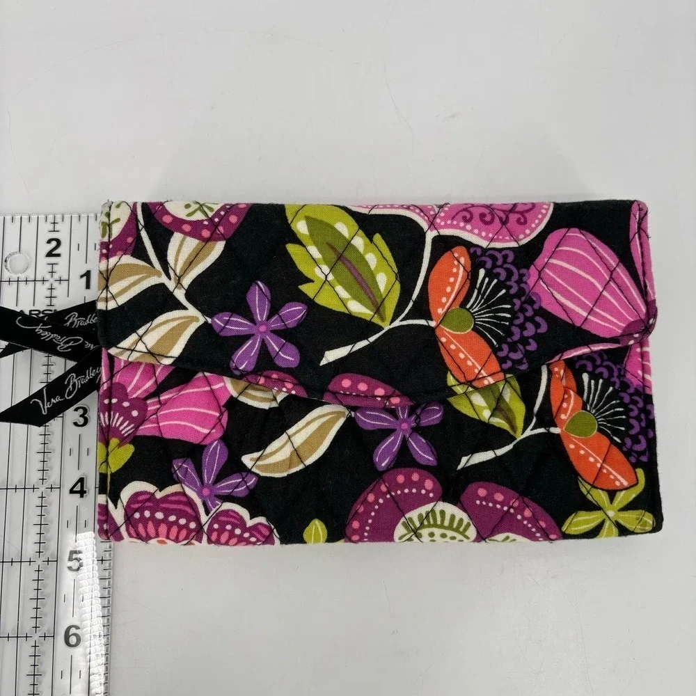 Vera Bradley Clutch Wallet Pirouette Pink Floral Quilted Snap Flap 8 Inch - Picture 9 of 9